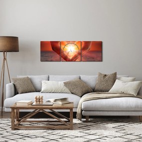 Obraz - Słońce w sercu (z zegarem) (90x30 cm)