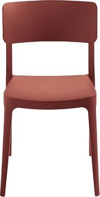 Zestaw 4 czerwonych krzeseł do układania w stosy „Maribela” z polipropylenu cm 50x51 81h