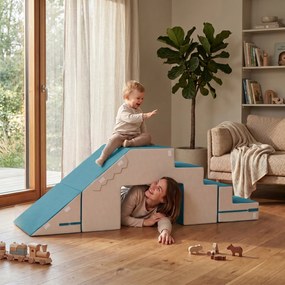 AIYAPLAY Sofa do zabawy z aksamitu, 2-częściowa piankowa kanapa dziecięca, do prania, modułowa, dla dzieci 0,5–3 lat | Aosom PL