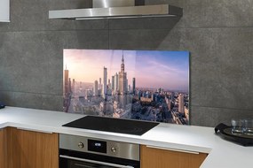 Panel szklany do Kuchni Poranny Blask nad Centrum Warszawy