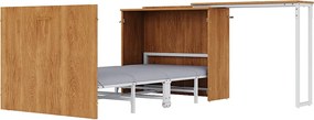 Łóżko składane 90x200 cm – Z obrotowym biurkiem – Naturalne
