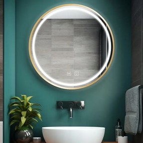 LUSTRO ŚCIENNE LED 90cm MMJ Złote Szczotkowane