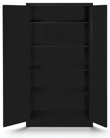 Biurowa szafa metalowa na akta DANIEL, 900 x 1850 x 400 mm, czarna