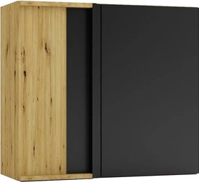 Szafka narożna górna dąb artisan + czarny K5-L21