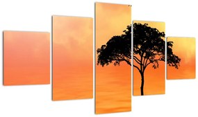 Obraz drzewa o zachodzie słońca (125x70 cm)