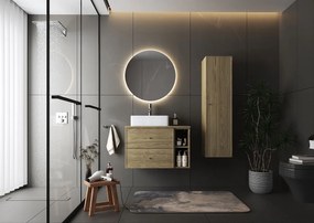 Zestaw do Łazienki 80cm Szafka Regał Blat Dąb Olejowany Marco