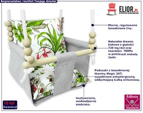Drewniana bujawka dla dzieci liście C0-H04
