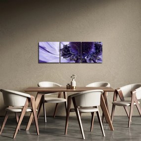 Obraz - Fioletowy kwiat (z zegarem) (90x30 cm)