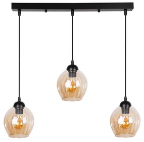 Czarna lampa wisząca ze szklanym kloszem 14x70 cm Aspa – Candellux Lighting