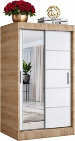 Szafa przesuwna dąb sonoma + biały R1-L41