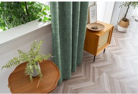 Zaciemniająca zasłona LOOM VELVET 140x250 cm, zielona Zawieszanie: Metalowe pierścienie