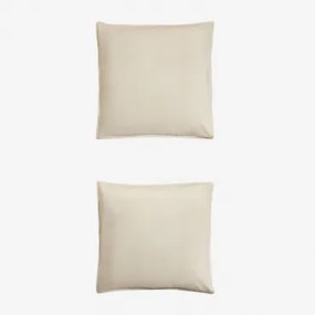 Komplet 2 Poszewek Na Poduszki Z Lnu Sorana O Gramaturze 160 G/m² Kremowa Semoline & 60 X 60 Cm - Sklum