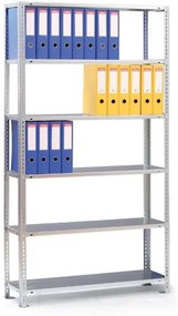 Regał na segregatory COMPACT, 7 półek, 2200x1250x300 mm, ocynk, podstawowy