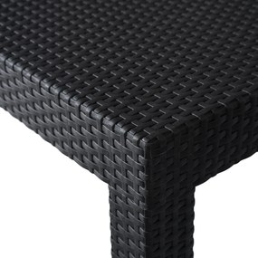 Zestaw mebli ogrodowych Selvo 096 - sofa 3-osobowa, 2 fotele i stolik kawowy, czarny/szary