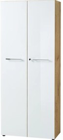 Biała szafa w dekorze dębu 80x196 cm Monteria – Germania