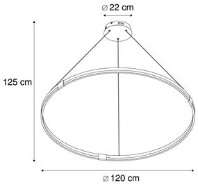 Designerska lampa wisząca czarna 120 cm z LED z 3-stopniową regulacją ściemniania - AnelloDesignerski Oswietlenie wewnetrzne