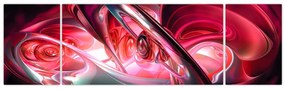 Obraz czerwonych fraktali (170x50 cm)