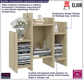 Geometryczny regał otwarty z 8 półkami dąb sonoma - Pyrol
