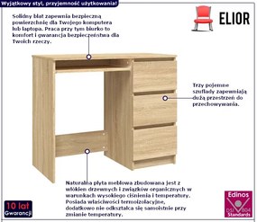 Biurko z szufladami w kolorze dębu sonoma Jetiso
