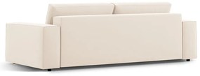 Beżowa aksamitna rozkładana/ze schowkiem sofa 247 cm Jodie – Micadoni