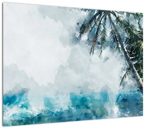Obraz palmy nad morzem (70x50 cm)