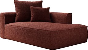 Szezlong prosty z bordowej tkaniny szenilowej  PINETA