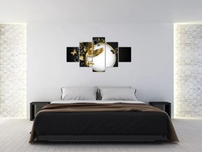 Obraz - Piłka ze złotymi motywami (125x70 cm)