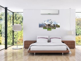 Obraz - Zwierzątka na wyspie (125x70 cm)