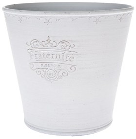 Osłonka na doniczkę eco plastic Fraternite biały, 23,5 x 22 cm