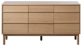 Niska komoda w dekorze dębu 75x140 cm Ponza – Unique Furniture