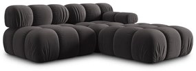 Ciemnoszara aksamitna sofa 282 cm Bellis – Micadoni Home