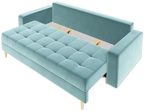 Błękitna nowoczesna sofa rozkładana E2-T41
