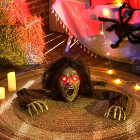 Outsunny Dekoracja Halloweenowa Pełzający Zombi, Dźwięki, Światła, Zasilanie Baterią
