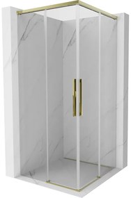 Mexen Rox Duo kabina prysznicowa rozsuwana 80 x 80 cm, transparent, złota - 8C2D-080-080-50-00