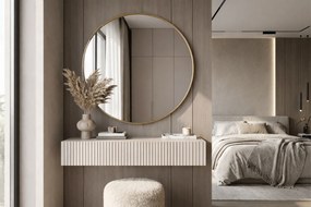 Toaletka wisząca Nicole ze złotym lustrem 80 cm - kaszmir / kaszmir mat