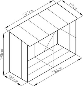 Drewutnia  WA-C, 190 x 302 x 119 cm