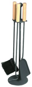 Narzędzia kominkowe 4 szt. antracyt/świerk