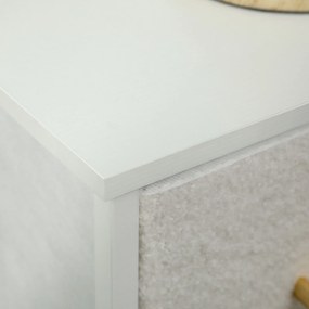 HOMCOM Komoda z Materiału, 9 Szuflad, Rama Stalowa, Elegancka, Wszechstronna, Biała