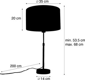 Lampa stołowa brązowa z aksamitnym abażurem Crocodile 35 cm - Parte