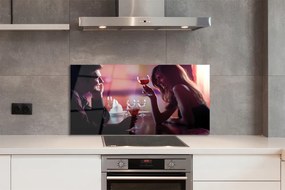 Panel szklany do Kuchni Ludzie z Kieliszkami