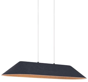 Nowoczesna lampa wisząca czarna z szarym wnętrzem, w zestawie LED z 3-stopniowym ściemnianiem - Dani Nowoczesny Oswietlenie wewnetrzne