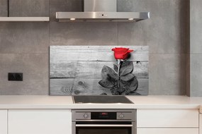 Szklany Panel Czerwona Róża