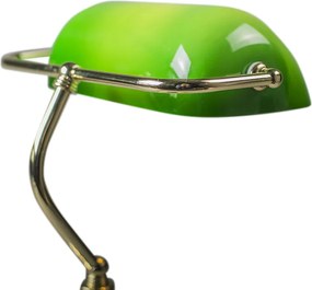 Inteligentna lampa stołowa mosiądz z zielonym szkłem w tym WiFi P45 - Banker