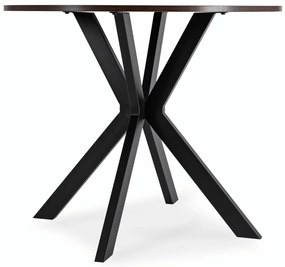 Stół Okrągły LAUREN 90 cm Orzech/Czarny Loft Nowoczesny