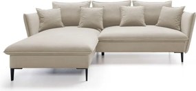 Narożnik GLOSS Lewostronny z funkcją spania, zestaw z poduszkami wolnostojący tkanina RIVIERA 38 Zielony WERSAL