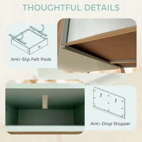 AIYAPLAY Biurko dziecięce z szufladami i półkami dla dzieci 5-12 lat 90 x 52 x 105 cm Zielony | Aosom PL