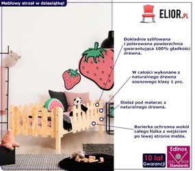 Skandynawskie łóżko dziecięce z barierką - Ormino 4X