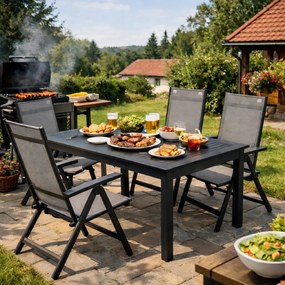 Doppler Picaso Expert antracyt - ogrodowy/gastro aluminiowy zestaw 2+1