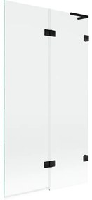 Mexen Lunar L parawan nawannowy 2-skrzydłowy prawy 100 x 150 cm, transparent, czarny - 897L-100-100-70-00-P