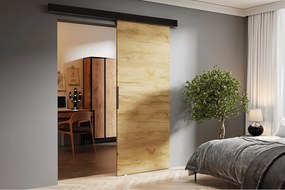 Emporius drzwi 90 cm Doris - drewniane drzwi przesuwne, naścienne - Dąb craft złoty